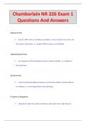 Chamberlain NR 226 Exam 1 Questions And Answers