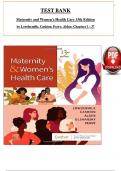 TEST BANK - Maternity and Women's Health Care 13th Edition by Lowdermilk & Perry, All 37 Chapters Covered, Verified Latest Edition 