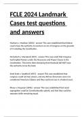 FCLE 2024 Landmark Cases test questions and answers