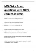 MO Civics Exam questions with 100- correct answers