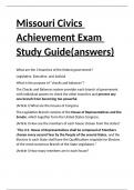 Missouri Civics Achievement Exam Study Guide(answers)