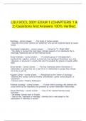    LSU SOCL 2001 EXAM 1 (CHAPTERS 1 & 2) Questions And Answers 100% Verified.