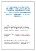 CFT MONITOR CERTIFICATION EXAM 2024 – 2025 ACTUAL EXAM  COMPLETE 100 QUESTIONS WITH  DETAILED VERIFIED ANSWERS (100%  CORRECT ANSWERS) / ALREADY  GRADED A+