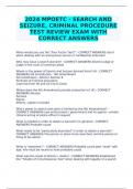 2024 MPOETC - SEARCH AND SEIZURE, CRIMINAL PROCEDURE TEST REVIEW EXAM WITH CORRECT ANSWERS