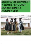 ENG1503 Assignment 1 Full Solutions Semester 2 2024 (594818) - DUE 14 August 2024