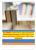 CCI CNOR Certified Nurse Operating Room Perioperative Nursing Certified 2024 Exam Review Questions and Answers 100% Pass | Graded A+