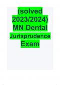 MN Dental Jurisprudence Exam New Update  2024 Q&A