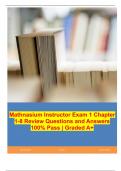 Mathnasium Instructor Exam 1 Chapter 1-8 Review Questions and Answers 100% Pass | Graded A+