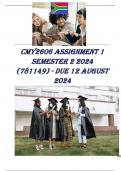 CMY2606 Assignment 1 (COMPLETE ANSWERS) Semester 2 2024 (781149) - DUE 12 August 2024