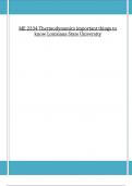 ME 2334 Thermodynamics important things to know Louisiana State University