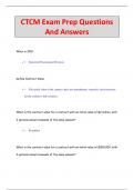 CTCM Exam Prep Questions  And Answers