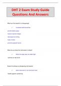 DHT 2 Exam Study Guide Questions And Answers