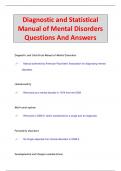 Diagnostic and Statistical  Manual of Mental Disorders Questions And Answers