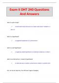 Exam II DHT 240 Questions  And Answers