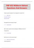 FNP 652 Midterm Kahoot Questions And Answers