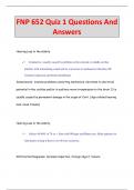 FNP 652 Quiz 1 Questions And  Answers