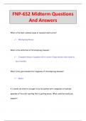 FNP-652 Midterm Questions  And Answers