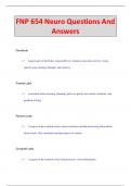 FNP 654 Neuro Questions And  Answers