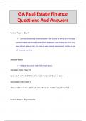 GA Real Estate Finance Questions And Answers