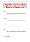 Ga prelicensure real estate Questions And Answers