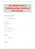 GCU BIO322 Exam 1  Pathophysiology Questions  And Answers