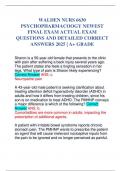 WALDEN NURS 6630 PSYCHOPHARMACOLOGY NEWEST FINAL EXAM ACTUAL EXAM QUESTIONS AND DETAILED CORRECT ANSWERS 2025 | A+ GRADE