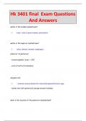 Hk 3401 final Exam Questions  And Answers