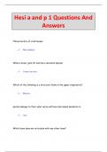 Hesi a and p 1 Questions And  Answers