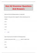 Hesi A2 Grammar Questions  And Answers