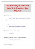 IBEC Electrolysis and Laser  State Test Questions And  Answers