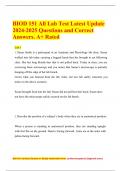 BIOD 151 All Lab Test Latest Update 2024-2025 Questions and Correct Answers. A+ Rated