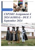 CSP2601 Assignment 4 (COMPLETE ANSWERS) 2024 (638814) - DUE 3 September 2024 with complete solutions