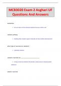 MCB3020 Exam 2 Asghari UF Questions And Answers