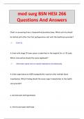 med surg BSN HESI 266 Questions And Answers