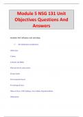 Module 5 NSG 131 Unit  Objectives Questions And  Answers