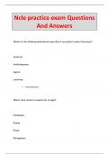 Ncle practice exam Questions  And Answers