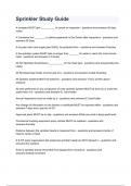 Sprinkler Study Guide QUESTIONS and answers