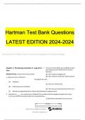 Hartman Test Bank Questions LATEST EDITION 2024-2025 