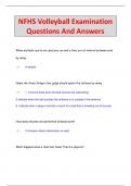 NFHS Volleyball Examination Questions And Answers