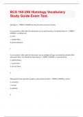 BCS 165-206 Histology Vocabulary Study Guide Exam Test.