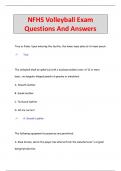 NFHS Volleyball Exam Questions And Answers