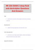 NR 226 EXAM 2 sleep fluid  and electrolytes Questions  And Answers