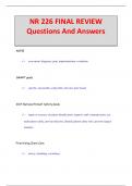 NR 226 FINAL REVIEW Questions And Answers