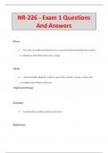 NR-226 - Exam 1 Questions  And Answers