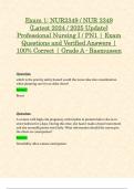 Exam 1: NUR2349 / NUR 2349 (Latest 2024 / 2025 Update) Professional Nursing I / PN1 | Exam Questions and Verified Answers | 100% Correct | Grade A - Rasmussen