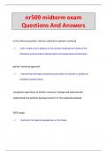 nr509 midterm exam Questions And Answers