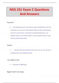 NSG 231 Exam 2 Questions  And Answers