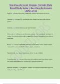 Skin Disorders and Diseases (Esthetic State  Board Study Guide); Questions & Answers  100% Solved  