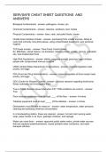 SERVSAFE CHEAT SHEET QUESTIONS  AND ANSWERS