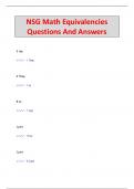 NSG Math Equivalencies Questions And Answers